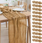 Asee'm 12pcs Cheesecloth Table Runner 120 Inches Long Khaki Boho Gauze Cheese by Aseem
