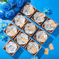 12 Pcs Wedding Favors for Guests Small Ceramic Bowl Bulk Gifts Set 3.3 Inch Floral Design Mini Dipping Sauce Dish with Card Box for Bridal Pooja Baby Shower Birthday Guest Gift (Blue)