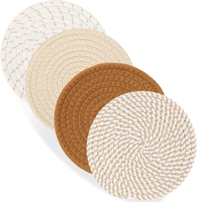 Billbotk 7" Trivets for Hot Dishes, Hot pots and Pans, 4 Heat Resistant Hot Pads by Billbotk