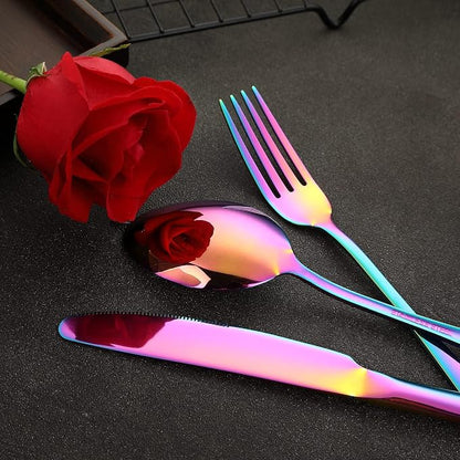 Rainbow Silverware Set Flatware Cutlery - Image 2