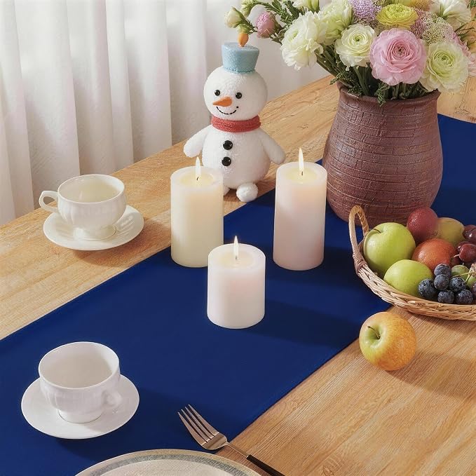 Navy Blue Table Runner, Waterproof Washable Runners 90 Inches Long | Reusable - Image 6