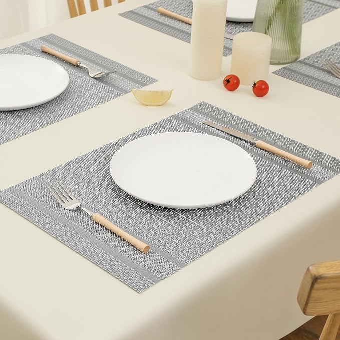 Leetaltree Lunar Grey Placemats Set of 8 - Image 8