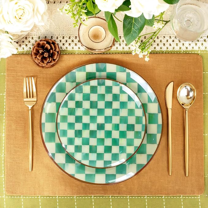 U-QE 20PCS Green Plastic Plates - Image 4
