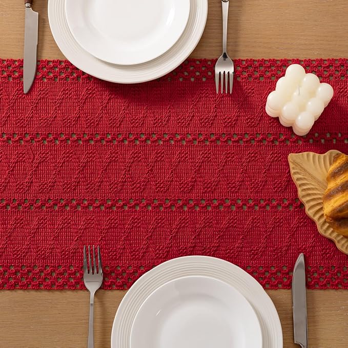 Boho Table Runner Summer Farmhouse Rustic Dining Dresser Scarf Home Decor | - Image 5