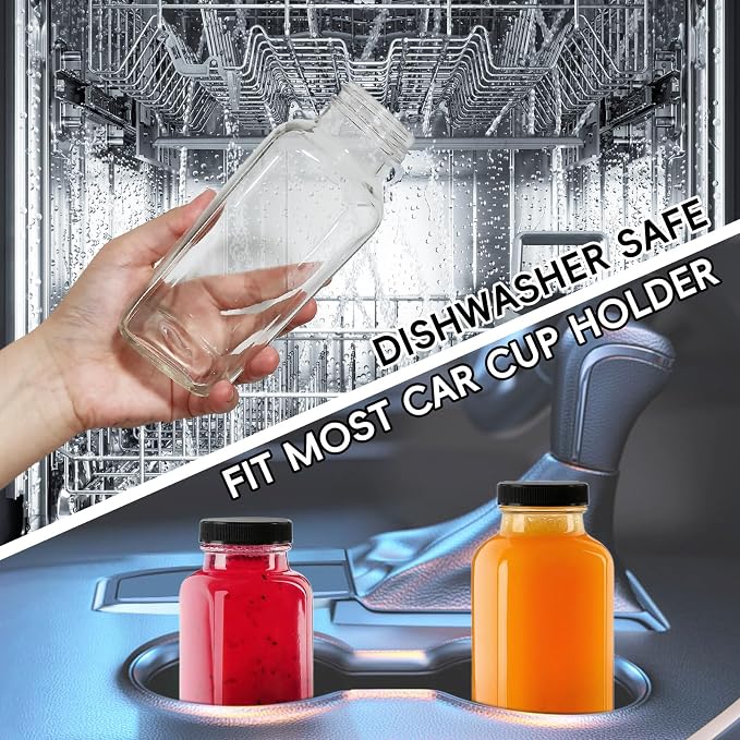 12 oz Glass Juice Bottles with Lids 12-Pack - Image 7
