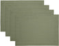 Solino Home Linen Cloth Placemats Set of 4 - 100% Pure Linen Oil Green Placemats 14 x 19 Inch for Spring, St Patricks Day, Easter - Fete
