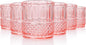 JOVGANK Mini Pink Shot Glasses Set of 6 – 1.5oz Small Vintage Fancy Ribbed by JOVGANK