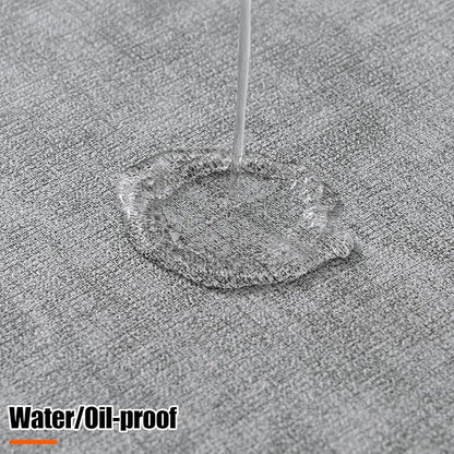 Homaxy Round Faux Leather Placemats and Coasters, Light Grey | Washable - Image 4
