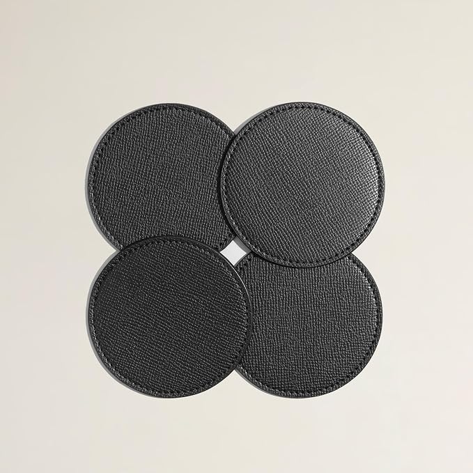 OLETHA Aesthetic Round Drink Coasters, dining tables & office desks; wipe clean - Image 5