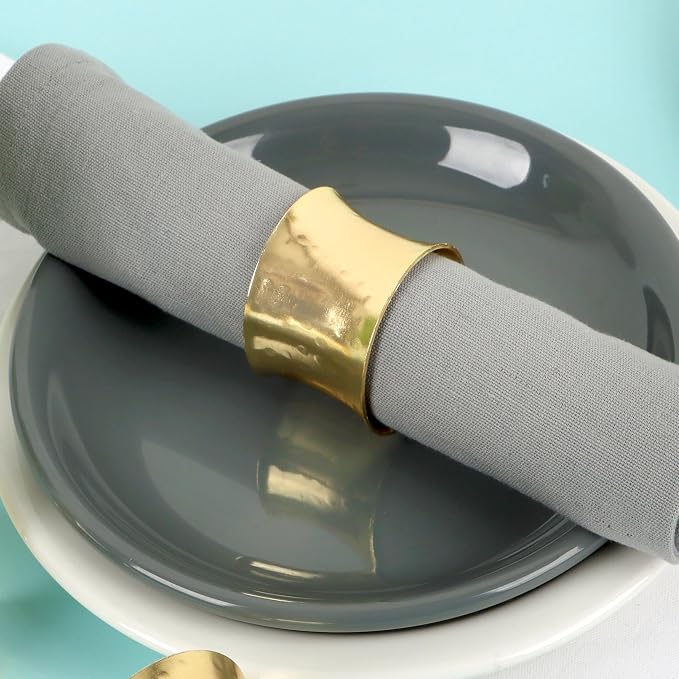 Premium Iron Napkin Rings Set of 12, Stylish Iron Napkin Ring - Image 2