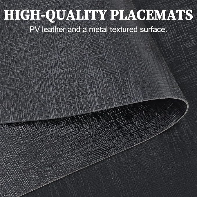 Elegant Placemats and Coasters Set 6, Vinyl Washable Place Mats - Image 4