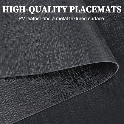 Elegant Placemats and Coasters Set 6, Vinyl Washable Place Mats - Image 4