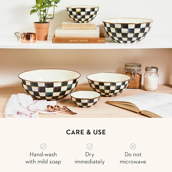 MACKENZIE-CHILDS Everyday Bowl, made from enameled steel, decorative serving - Image 5
