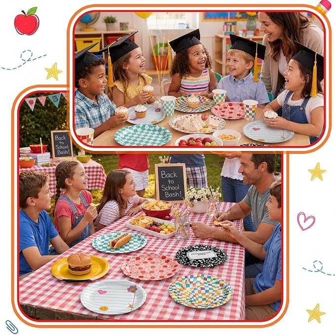 Havawish 48 Pcs Back to School Paper Plate 7 In/9 In First Day of School Theme - Image 4