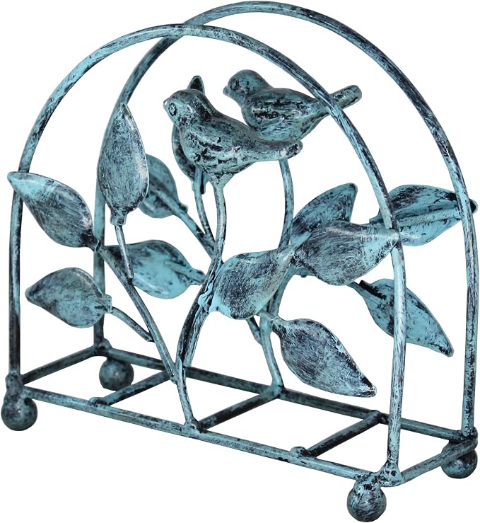 Set of 2 Cast Iron Bird & Tree Classic Napkin Holder/Tabletop Freestanding - Image 2