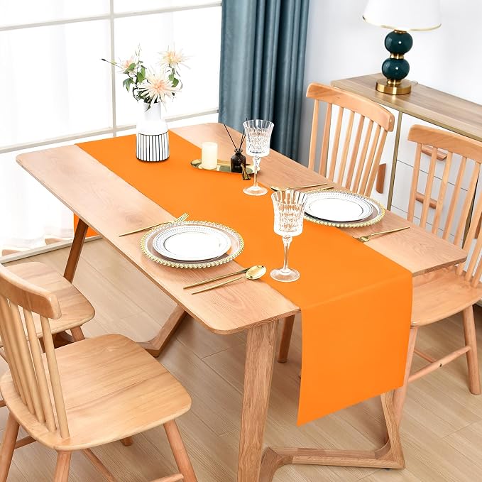 Farmhouse Orange Table Runner Dining Table Runners 90 Inches Long Coffee Table - Image 2