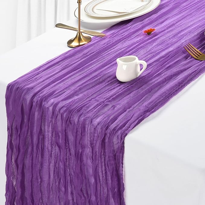 6 Pack Purple Cheesecloth Table Runner 10Ft Gauze Cheese Cloth Table Runner - Image 4