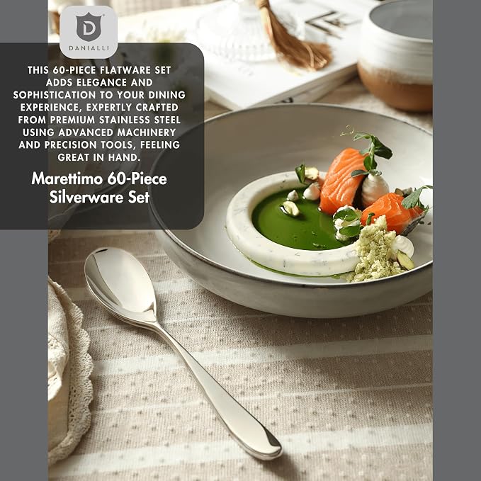 Silverware Set for 12 | 18/10 Stainless Steel Flatware Set | Mirror Finish - Image 4
