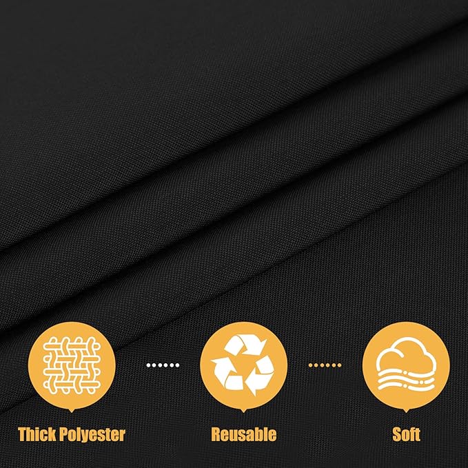 Smiry 4 Pack Round Table Cloth, Waterproof Anti-Scratch Polyester Tablecloth, Decorative Washable Fabric Table Cover for Dining, Buffet, Parties and Outdoor, 60x60, Black