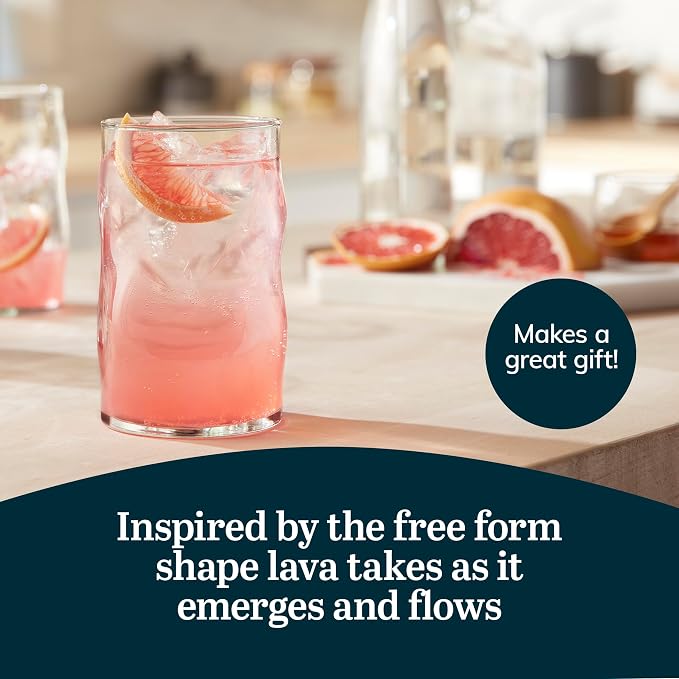 Libbey Lava Tumbler Drinking Glasses, All Purpose, Molten Groove Glasses Set of - Image 5