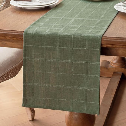 Linen Textured Table Runner, Sage Green Table Runners 90 Inches Long | Raised - Image 6