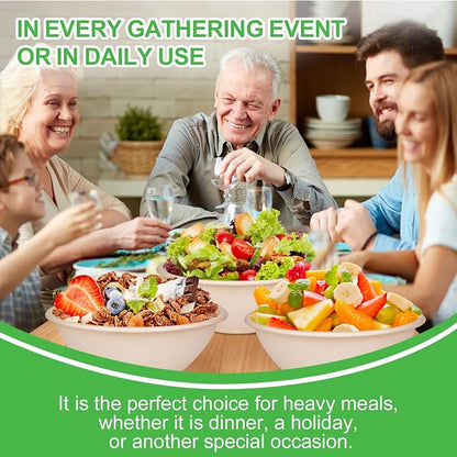Large Paper Bowls, 40oz Compostable Bowls, 120 Pack Heavy Duty Disposable Bowls - Image 3