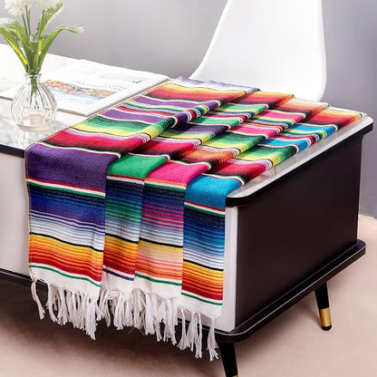 Mexican Table Runner 4Pack 14 x 84 Inches Fiesta Mexican Theme Party Decoration by Airooglee