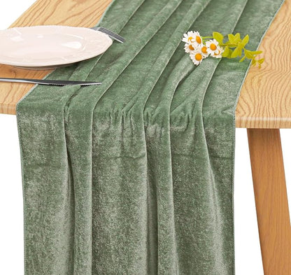 Velvet Table Runner 20 x 120 Inches 10ft Luxurious Thick Soft Velvet Christmas by JALANCY