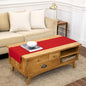 Solino Home 100% Pure Linen Dining Table Runner Red Woven, Fete 14 x 48 in | by SolinoHome