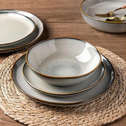 AmorArc Ceramic Cereal Bowls Set of 6, 24 oz Handmade Stoneware Bowls Set for Cereal Soup Salad, Stylish Kitchen bowls for Meal, Dishwasher & Microwave Safe