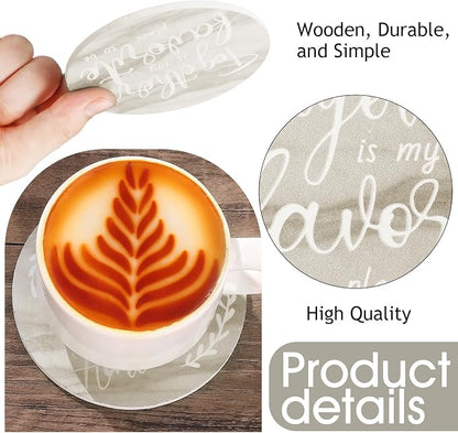 Queekay Coasters Set of 6 House Warming Gifts New Home Wooden Farmhouse Drink - Image 3