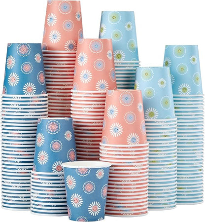 SIUQ 600 Pack 5 oz Paper Cups Disposable Small Bathroom Mouthwash Cups | Daisy by SIUQ