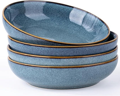 AmorArc 8.5'' Large Ceramic Pasta Bowls, 36oz Stoneware Pasta Serving Bowls Set by AmorArc