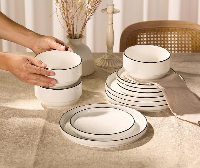 Ceramic Dinnerware Set, 12-Piece Service - Image 2