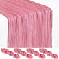 Showgeous 4 Pack Dusty Rose Cheesecloth Table Runner, 17 x 108 Inches | Boho by Showgeous