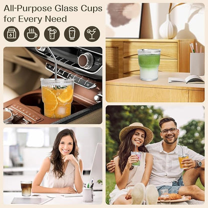 13oz Iced Coffee Cups, Reusable Tumbler Glass to Go Cup - Image 7