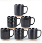 GBhome Coffee Mugs Set of 6, 16 oz Black Coffee Cups by GBhome