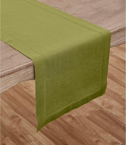 Solino Home 100% Pure Linen Dining Table Runner Avocado Woven, 14 x 90 in | - Image 2