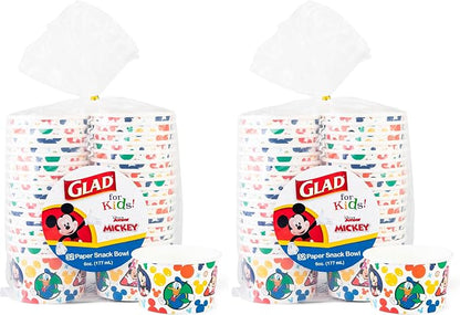 Glad for Kids Disney Mickey and Friends Paper Snack Bowls - 6oz by GladTrashFoodStorage