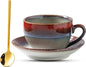 Porcelain Coffee Cup with Saucer Spoon Set, Vintage Design Ceramic Latte Art by Tvvtuww
