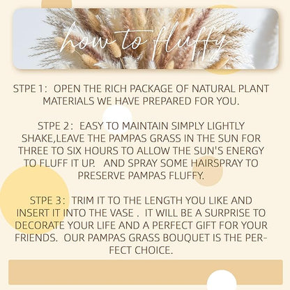 120PCS Natural Pampas Grass Mix Bouquet | Dried Pampas Bouquet for Wedding Boho Flowers Home Table Decor Desk Decor, Rustic Farmhouse Decor (120PCS)