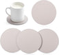 4 PCS Leather Coasters for Drinks, Round Leather Drink Coaster for Table by Unknown