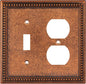 Henne Bery Raised Pearls Decorative Wall Plate Switch Plate Outlet Cover (Toggle/Duplex, Sponged Copper)