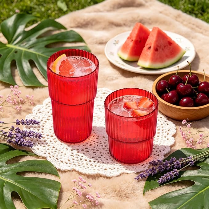 24 Pack Plastic Wine Glasses, 16 Oz Highball Glasses & 12 Oz Cocktail Glasses - Image 4