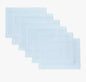 Solino Home Linen Cloth Placemats Set of 6-100% Pure Linen Hemstitch Light Blue Placemats 14 x 19 Inch - Classic Hemstitch Table Place Mats for Winter, Spring, Easter