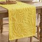 Artoid Mode Yellow Soft 3D Jacquard Leaves 100%Cotton Spring Table Runner by ArtoidMode