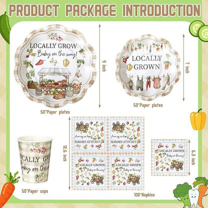 250 Pcs Locally Grown Babyshower Disposable Paper Plates and Napkins | - Image 5