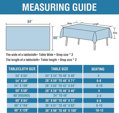 H.VERSAILTEX Linen Textured Table Cloths 60 x 84 Inch Premium Solid Tablecloth Spill-Proof Waterproof Table Cover for Dining Buffet Feature Extra Soft and Thick Fabric Wrinkle Free, Grey