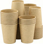 8 oz 50 Pack Disposable Coffee Cups, Bulk Brown Disposable Paper Cups, Coffee by COOLCAP