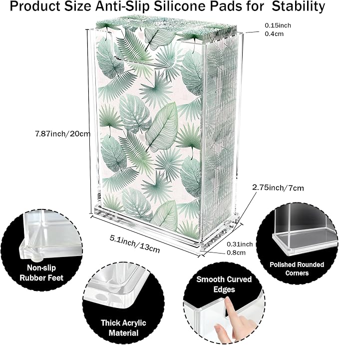 Acrylic Napkin Holder For Table, Vertical Guest Towel Dispenser | Paper Towel - Image 2